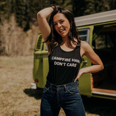 Campfire Hair, Don't Care Tank Top