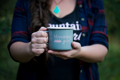 Mountain Girl Camping Mug