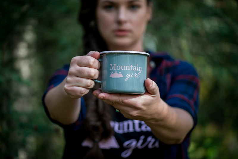Mountain Girl Camping Mug