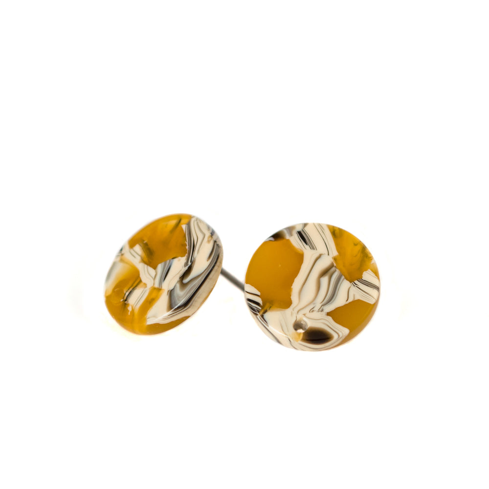 Honey+White Tortoise Shell Studs